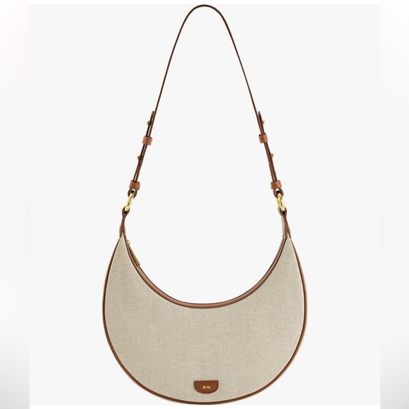 JW Pei women’s Carly Saddle bag in beige - Picture 2 of 5